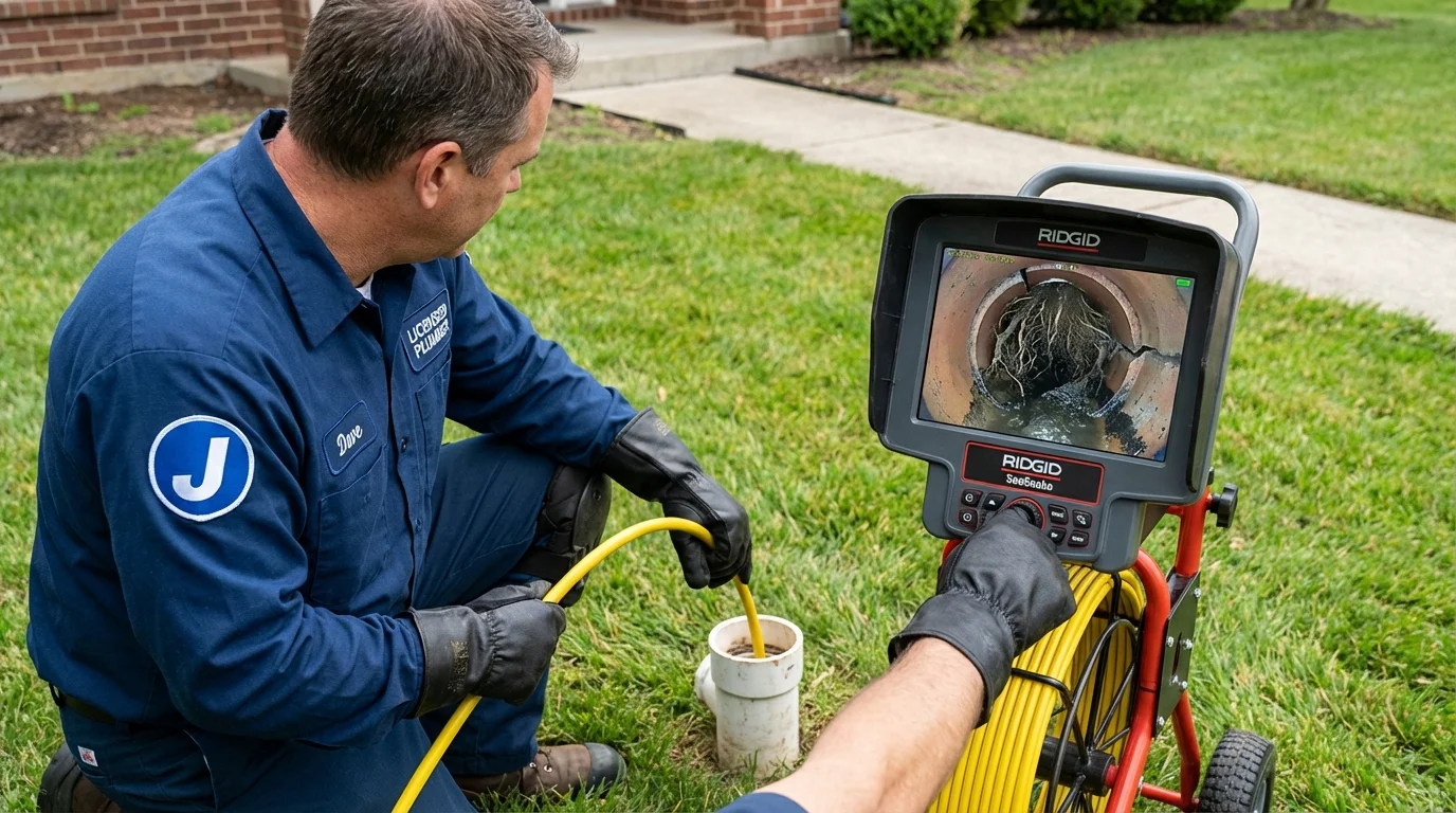 Sewer camera inspection being performed by Johns Plumbing LLC in Chittenango
